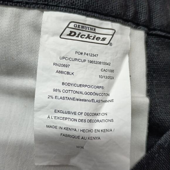 NWT Dickies Men's Size 36 Regular Fit 11” Inseam Black Work Shorts Flex Utility - Picture 3 of 4